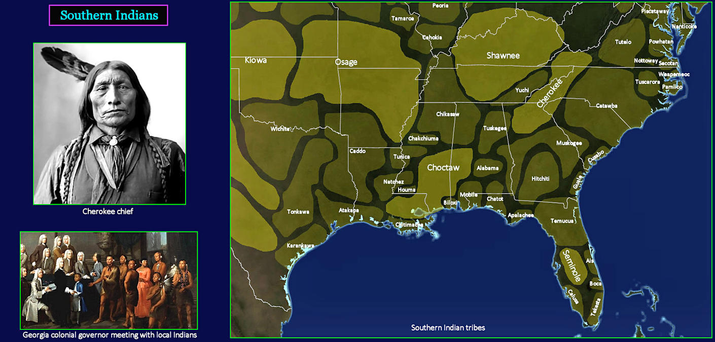 Southern tribes, map